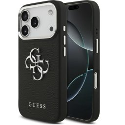 Guess Big 4G Classic Logo Apple iPhone 17 Pro Max hátlap tok, fekete-ezüst