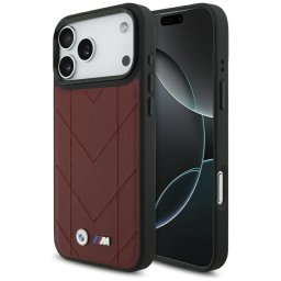 BMW M Quilted Logo Apple iPhone 17 Pro Max MagSafe hátlap tok, piros