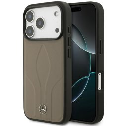 Mercedes Leather The Move Apple iPhone 17 Pro Max MagSafe hátlap tok, bézs