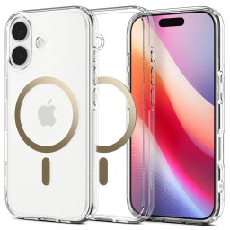 Spigen Ultra Hybrid MagFit Apple iPhone 17 tok, MagSafe, Clear Gold, átlátszó-arany