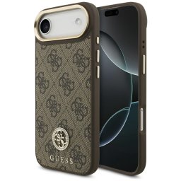 Guess 4G Strass Logo Apple iPhone Air (2025) MagSafe tok kameravédő peremmel, barna-arany
