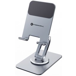 Forcell F-Grip Fold Stand 2 360 állítható / dönthető / összecsukható asztali tablet tartó, szürke
