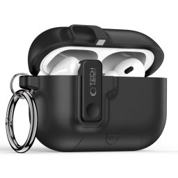 Tech-Protect Slim Hook AirPods Pro 3 strapabíró tok karabinerrel, fekete