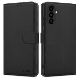 Tech-Protect Wallet Samsung Galaxy A17 / Galaxy A18 flip / kinyitható tok kártyatartóval, fekete