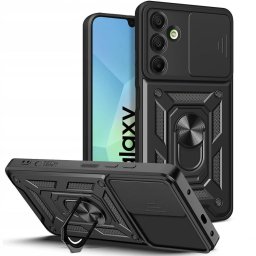 Tech-Protect Camshield Pro Xiaomi Redmi 15 4G / Redmi 15 5G strapabíró tok kameravédelemmel, kitámasztóval, fekete