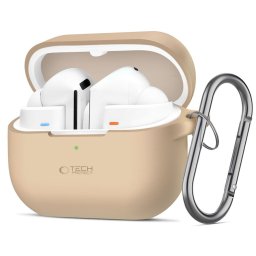 Tech-Protect Samsung Galaxy Buds 3 / 3 FE / 3 Pro szilikon tok, karabinerrel, barna (Caffe Latte)