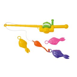 Műanyag horgászbot játék 3 halacskával 50 cm - vegyes színek (451)