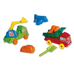 Multi truck homokozó készlet teherautókkal és formákkal - színes (441)