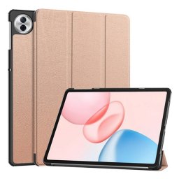 Tok álló, bőr hatású (aktív FLIP, oldalra nyíló, TRIFOLD, asztali tartó) ROZÉARANY Honor Pad 10 5G