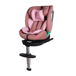 ISOFIX-es 360°- ban forgatható Mama Kiddies iSize Journey Extra biztonsági autósülés (40-150 cm) pink színben támasztólábbal ajándék napvédővel és lábtartóval