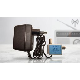 FM URH rádió antenna erősítő 21dB erősítéssel