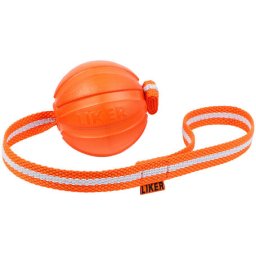 Liker narancssárga fényvisszaverő szalagos labda kutyáknak (9 cm)