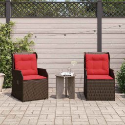 vidaXL Kerti pad 2 pcs Barna polirattan