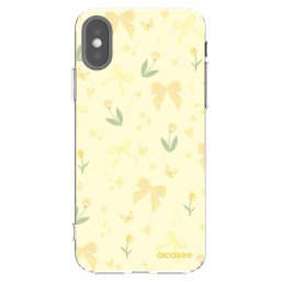 Átlátszó szilikon tok az alábbi mobiltelefonokra Apple iPhone X/XS - Honey Blossom