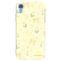 Átlátszó szilikon tok az alábbi mobiltelefonokra Apple iPhone XR - Honey Blossom
