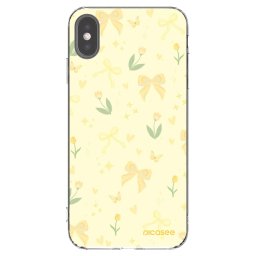 Átlátszó szilikon tok az alábbi mobiltelefonokra Apple iPhone XS Max - Honey Blossom
