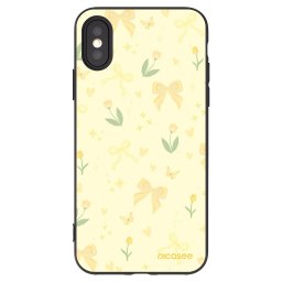 Fekete szilikon tok az alábbi mobiltelefonokra Apple iPhone X/XS - Honey Blossom