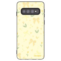 Fekete szilikon tok az alábbi mobiltelefonokra Samsung Galaxy S10 G973 - Honey Blossom
