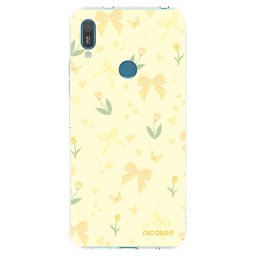 Átlátszó szilikon tok az alábbi mobiltelefonokra Huawei Y7 2019 - Honey Blossom