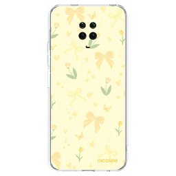 Átlátszó szilikon tok az alábbi mobiltelefonokra Xiaomi Redmi Note 9 Pro - Honey Blossom