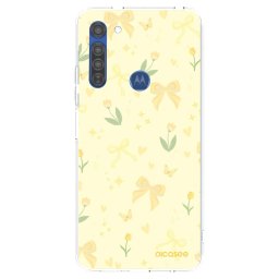 Átlátszó szilikon tok az alábbi mobiltelefonokra Motorola Moto G8 - Honey Blossom
