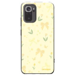 Átlátszó szilikon tok az alábbi mobiltelefonokra Xiaomi Redmi Note 10 - Honey Blossom