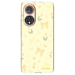 Átlátszó szilikon tok az alábbi mobiltelefonokra Huawei Nova 9 - Honey Blossom