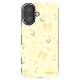 Átlátszó szilikon tok az alábbi mobiltelefonokra Apple iPhone 16 - Honey Blossom