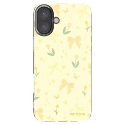 Átlátszó szilikon tok az alábbi mobiltelefonokra Apple iPhone 16 Plus - Honey Blossom