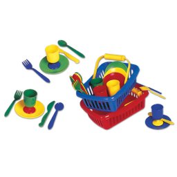 Mini piknik szett étkezőkészlet gyerekeknek 23x16x8 cm - színes (712)