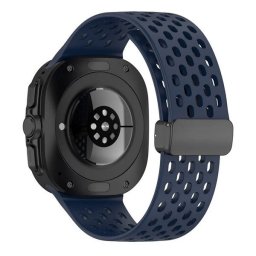 Samsung Galaxy Watch Ultra (47mm) SM-L705, szilikon pótszíj, lyukacsos, légáteresztő, sötétkék