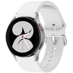 Samsung Galaxy Watch 4 / 5 / 5 Pro / 6 / 7 / FE (40 / 44 / 45mm) / Watch 4 Classic / 6 Classic (42 / 43 / 46mm), szilikon pótszíj, állítható, TP IconBand, fehér