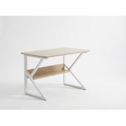 Íróasztal polccal SHAPE 80x40 cm, fehér/dub sonoma