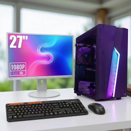 Komplett PC Szett – Performer Gold i3-14100F/32GB DDR4/512GB NVMe SSD/RTX 3050 6GB Gamer PC + Fujitsu B27-8 27" FHD Monitor + Meetion MT-4100 Vezeték nélküli Billentyűzet és Egér