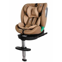 ISOFIX-es 360°- ban forgatható Mama Kiddies iSize Journey Extra biztonsági autósülés (40-150 cm) bézs színben támasztólábbal ajándék napvédővel és lábtartóval