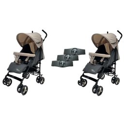 Mama Kiddies(R) Vento sport ikerbabakocsi bézs/szürke színben + Ajándék esővédők