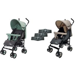 Mama Kiddies(R) Vento sport ikerbabakocsi zöld/bézs/szürke színben + Ajándék esővédők