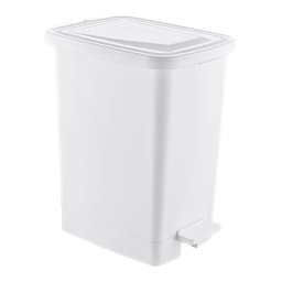 Slim Műanyag pedálos szemetes, fehér, belső vödörrel 15L