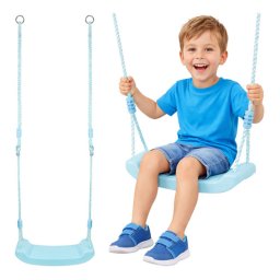 Gyermek kerti hinta - kék, 43 cm ülőfelülettel, 105-175 cm kötéllel