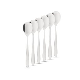 Rozsdamentes acél kávéskanál / desszertes kanál - 137 x 30 mm - 6 db / csomag