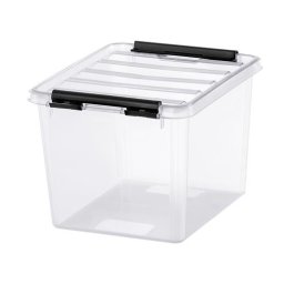 SMARTSTORE Műanyag tárolódoboz, 3 liter, fekete fogantyúkkal, SMARTSTORE "Classic 3", átlátszó
