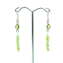 Peridot ( olivin) drágakő fülbevaló