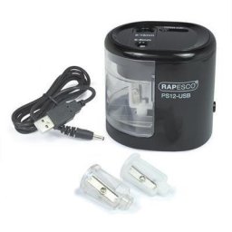 Elektromos élező Rapesco PS12 2 lyukú fekete USB kábel