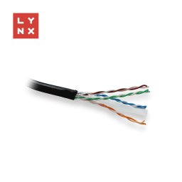 LYNX UTP kábel, Cat6, PE (Fca), hegesztett, kültéri, fekete, doboz 305m