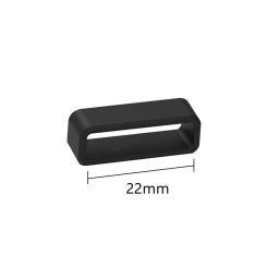 Szilikon óraszíj bújtató, fekete, 22mm