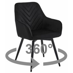 NANA360 VELVET fekete forgó étkezőszék