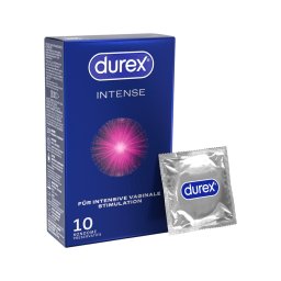 Durex Intense Orgasmic - bordás, pontozott stimuláló óvszer (10 db)