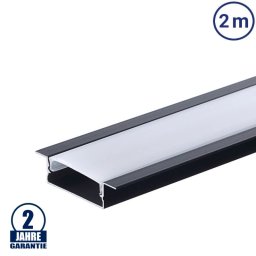 OPTONICALED profil 41x10mm fekete süllyesztett 2m SZETT 5119