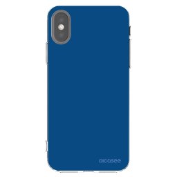 Átlátszó szilikon tok az alábbi mobiltelefonokra Apple iPhone X/XS - Navy Blue