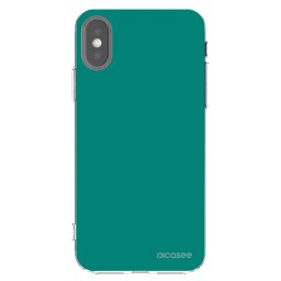 Átlátszó szilikon tok az alábbi mobiltelefonokra Apple iPhone X/XS - Emerald Mist